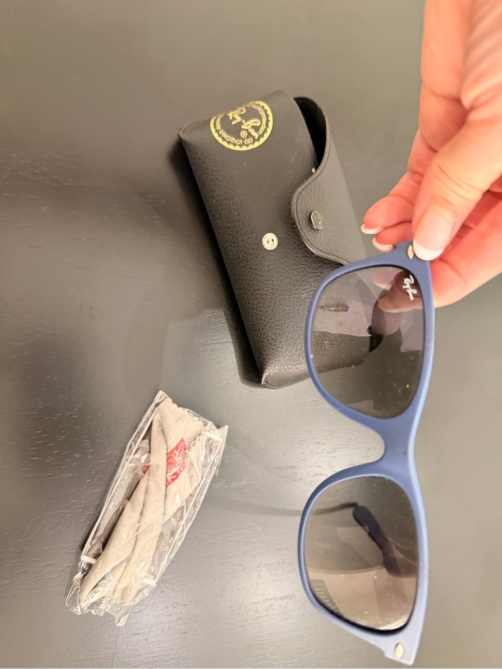 KIDS Ray-Ban Matte Blue Sunglasses with Black Case